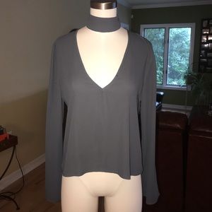 Choker long sleeve blouse